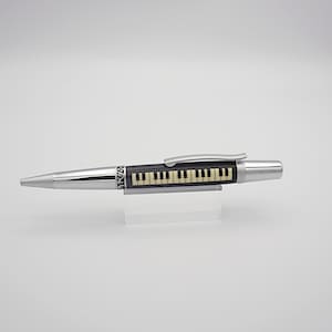 Ballpoint Pen, Music Theme in Two-Tone Chrome and Inlay Piano Keys