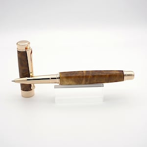 Rollerball Pen, Red Mallee Burl with Rose Gold