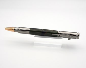 Bolt Action Pen, Ballpoint Pen in Gunmetal and Woodlands Camo Acrylic