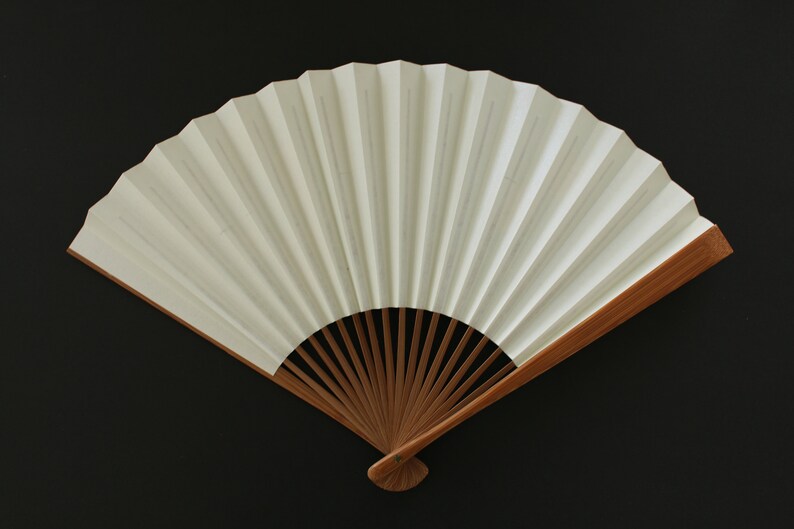 Japanese hand fan,Real gold leaf /& silver leaf,Authentic Japanese paper,traditional craft in Kyoto,Made in Japan,gift,good luck gift,White2