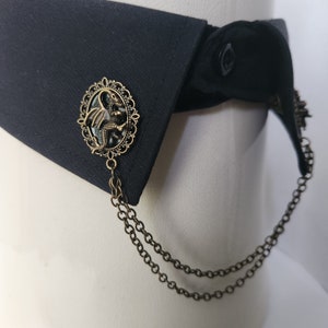 Bronze Collar Pin with Dragons and Chains, Lapel Pin Elegant Gothic Victorian Dark Academia