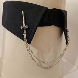 Collar Pin with Swords and Chains, Lapel Pin with Daggers, Elegant Victorian Dark Academia Dandy