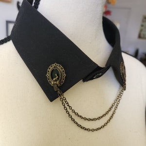Bronze Collar Pin with Bunnies and Chains, Lapel Pin Elegant Victorian Dark Academia Dandy