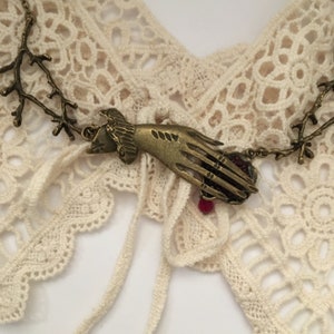 Persephone's Hand, Bronze Pomegranate Necklace, Queen of the Underworld, Hades Gothic Dark Academia Mythology