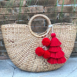 Red Hotpom Pom Bag Charm tassel Bag Charmbag Charmred - Etsy