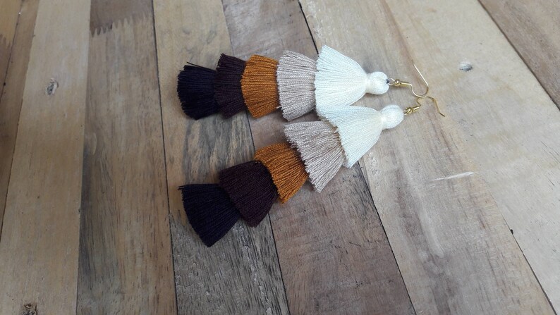 Tasseled life hand embroidered earrings main image 1