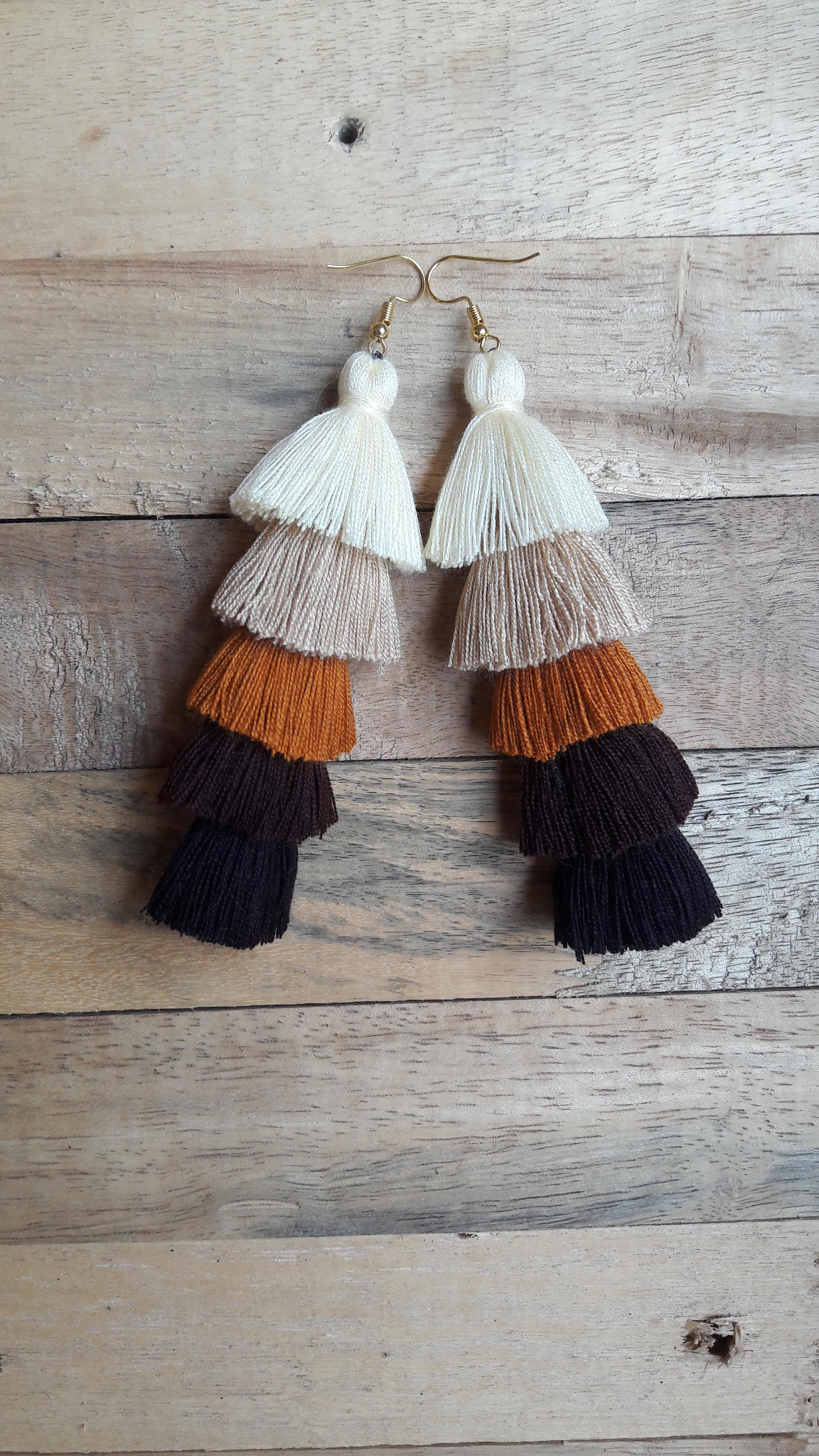 Tasseled life hand embroidered earrings main image 0