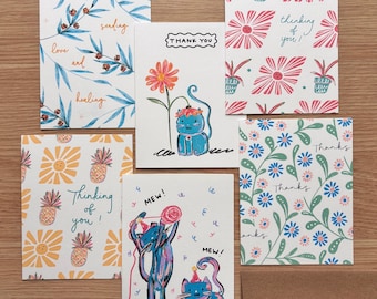 Lot de cartes de voeux bien pensées — lot de 6, motifs variés