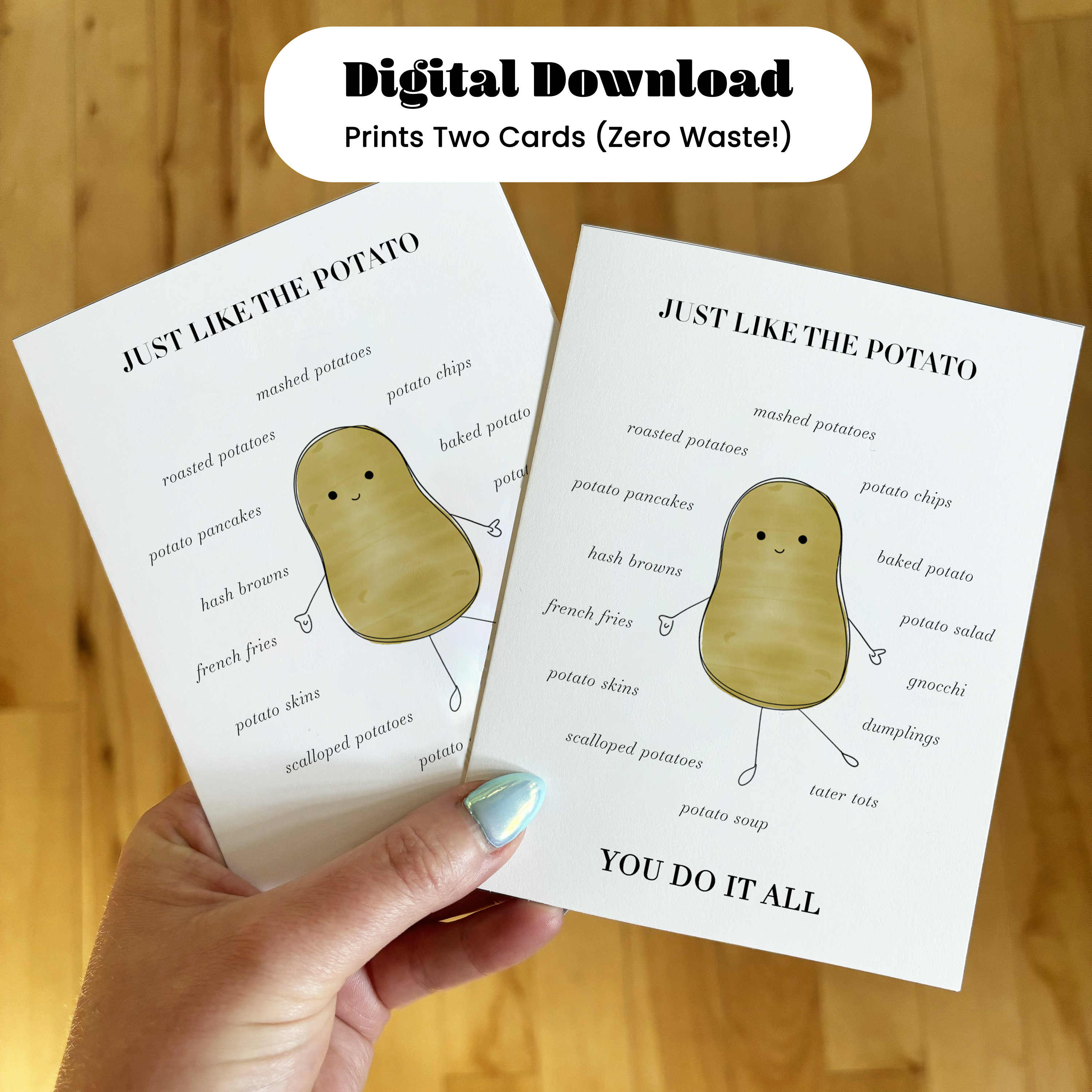 Potato card - Etsy México, image size:3000x3000