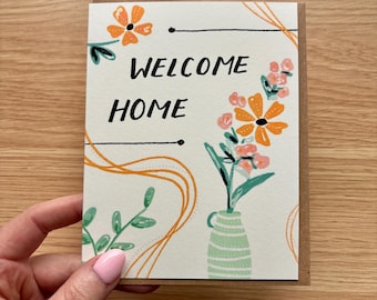 Carte de pendaison de crémaillère bouquet Marché fermier — Welcome Home