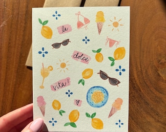 La Dolce Vita Greeting Card, The Sweet Life, Italian Vacation