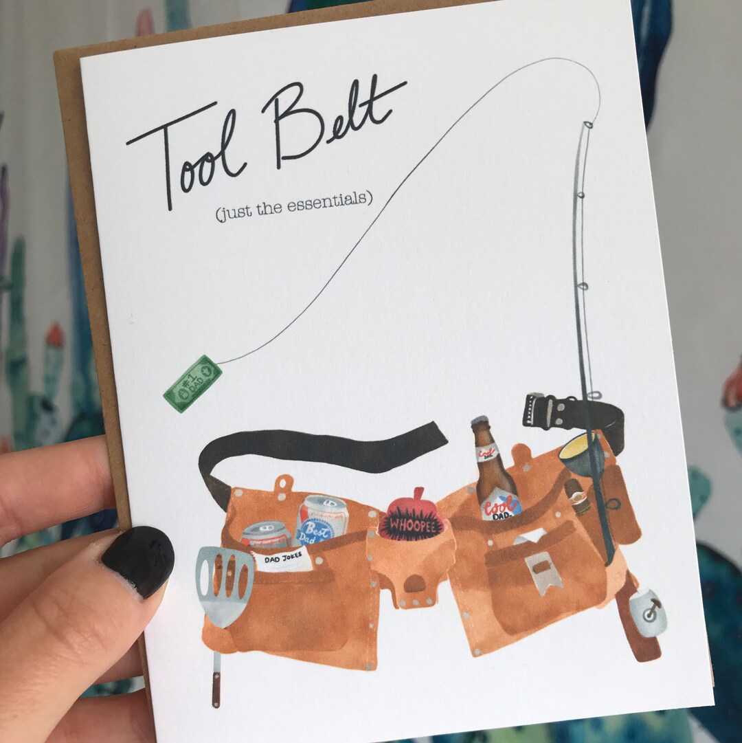 Fun Dad Birthday Card Funny Tool Belt Greeting Card Etsy