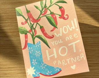 Carte de piment de botte de cowboy — Wow ! Vous êtes sexy, partenaire