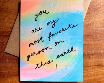 Carte représentant votre personne préférée : vagues peintes