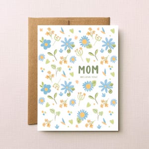 Cartão "Mamãe, nós te amamos", tamanho A2, envelopes Kraft, ecológico, feito à mão