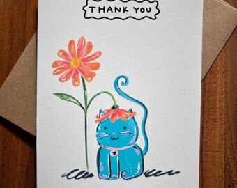 Carte de remerciement chat