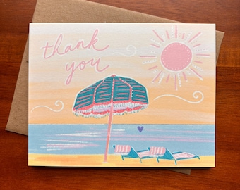 Carte Merci Beach - Seule ou lot de 8