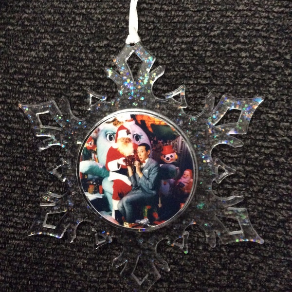 Horror Christmas snowflake ornament - Peewee Herman - playhouse - Santa -stocking stuffer  - holiday - gift