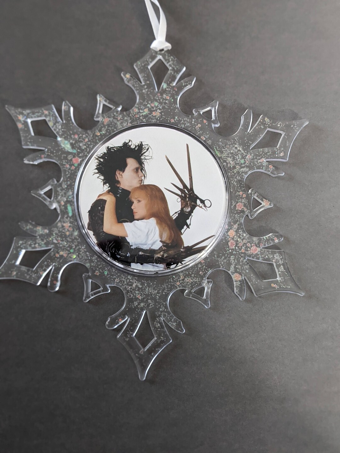 Horror Christmas Snowflake Ornament Edward Scissorhands love Halloween