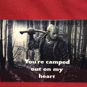 Horror Valentine&#39;s day card - greeting card - halloween - Jason Voorhees - Friday the 13th - killer - camp blood - unique - 5x7 - love