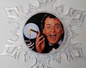 Horror Christmas snowflake ornament -Scrooged - stocking stuffer - gift