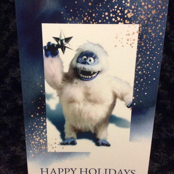Christmas horror card - Halloween - 5x7 - rudolph the red nosed reindeer - Bumble - abominable snowman - yeti - bigfoot - monster - legend
