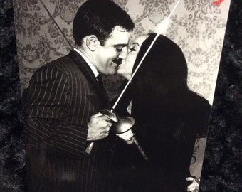 Horror Anniversary card - greeting card - Halloween - The Addams Family - Morticia - Gomez - lovers - unique - 5x7  - wedding