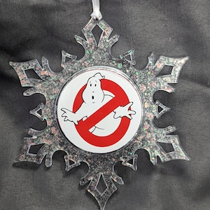 Horror Christmas snowflake ornament - Ghostbuster- Halloween - stocking stuffer - couple- gift