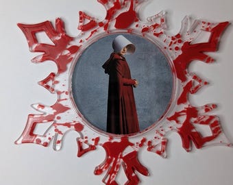 Horror Christmas snowflake ornament -The Handmaids Tail- Halloween - stocking stuffer - holiday - gift