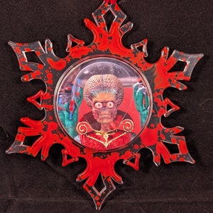 Horror Christmas snowflake ornament -Mars Attacks!- Halloween - stocking stuffer - holiday - gift