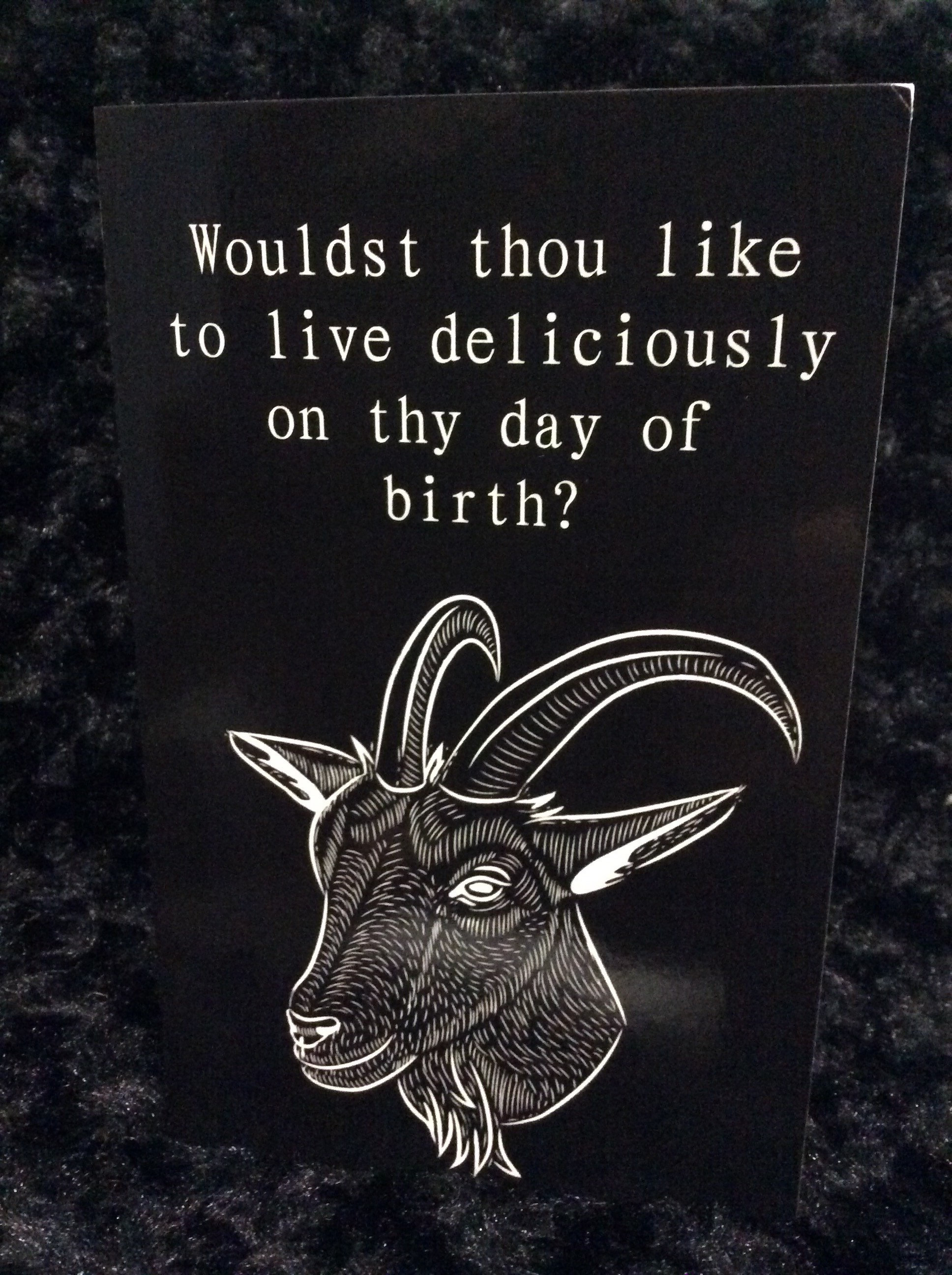 Horror birthday card - greeting card - halloween - black phillip - th…