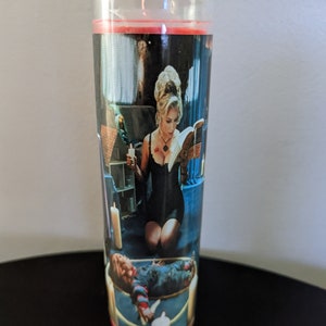 Horror prayer candle -Bride of Chucky- creepy--gift - killer - home decor - 7 oz - UNSCENTED- fire - halloween