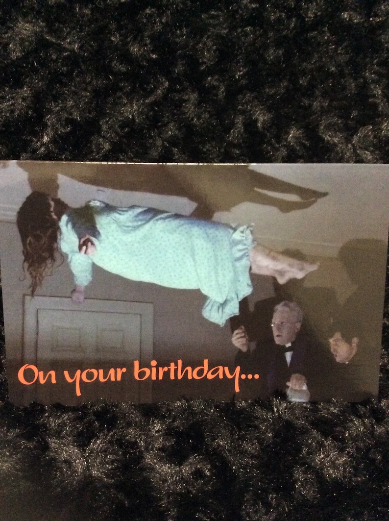 Birthday horror card greeting card 5x7 exorcist | Etsy