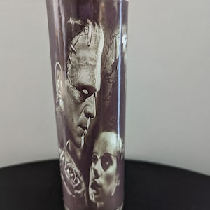 Horror prayer candle -Bride of Frankenstein- creepy--gift - monster- home decor - 7 oz - UNSCENTED- fire - halloween