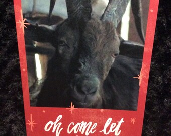 Horror Christmas card - holiday greeting card - halloween - black phillip - the witch - 5x7 - new year - witchcraft - black magic