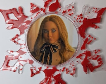 Horror Christmas snowflake ornament -Megan- Halloween - stocking stuffer - holiday - gift