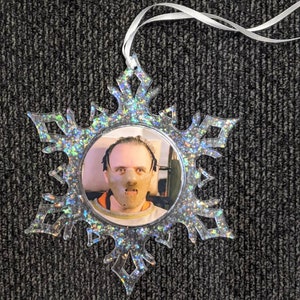 Horror Christmas Snowflake ornament-Hannibal Lector-silence of the lambs-gift - stocking stuffer - holiday- secret Santa