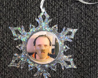 Horror Christmas Snowflake ornament-Hannibal Lector-silence of the lambs-gift - stocking stuffer - holiday- secret Santa