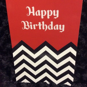Horror birthday card - greeting card - Halloween - Twin Peaks - Dale Cooper -  coffee - Laura Palmer - mystery -unique - 5x7 - birthday