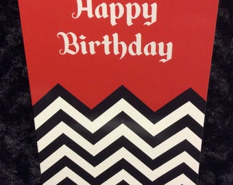 Horror birthday card - greeting card - Halloween - Twin Peaks - Dale Cooper -  coffee - Laura Palmer - mystery -unique - 5x7 - birthday