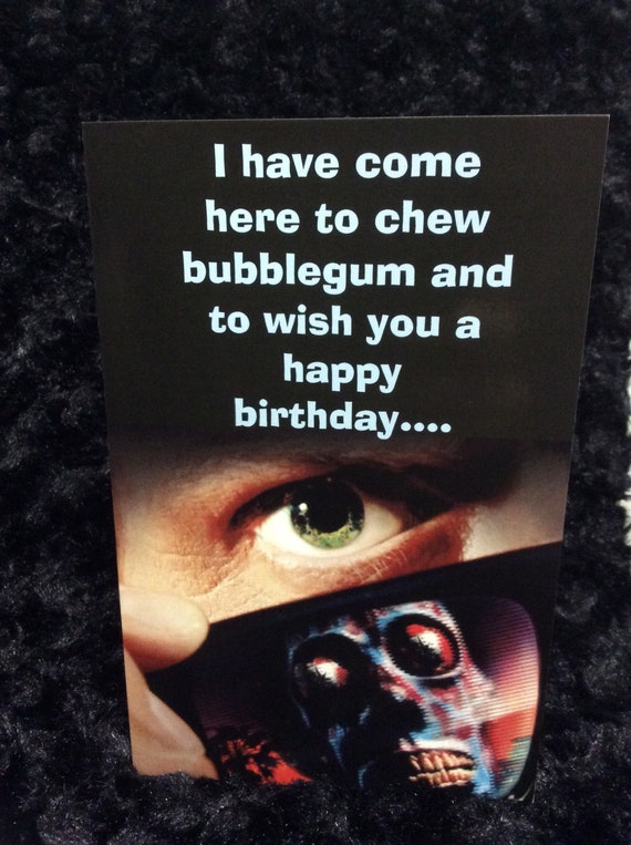 Horror Birthday Card Greeting Card Halloween They Live | Etsy