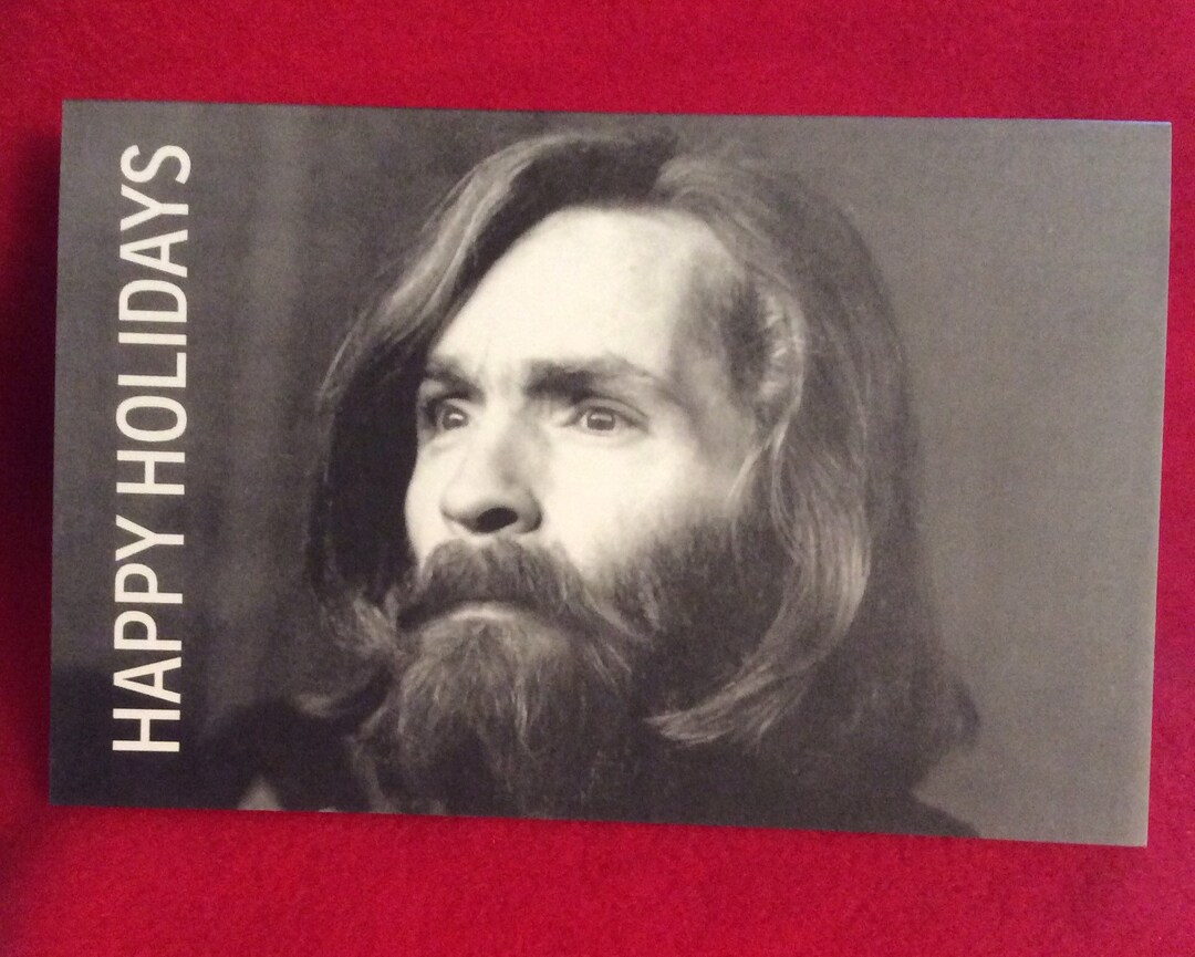 Serial Killer Christmas Greeting Card Holiday Horror Charles Manson