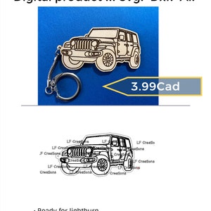 SUV car keychain Vector File, DXF, SVG, Ai,