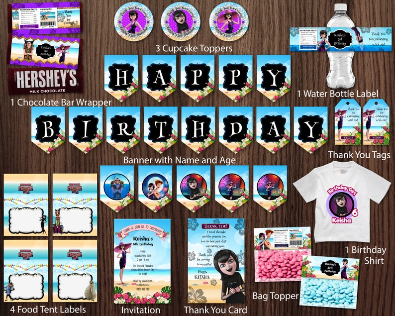 Party Supplies 12 Hotel Transylvania 3 Birthday Party Hershey