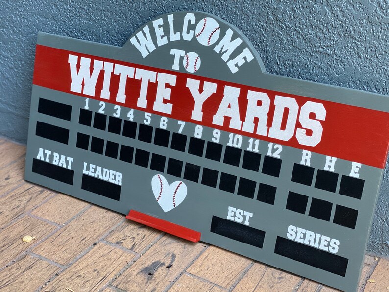 16”x32” | Medium Chalkboard Baseball Scoreboard With Chalk Tray - Etsy