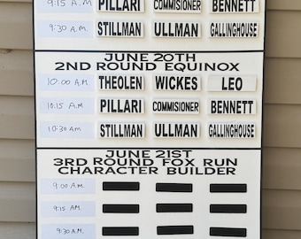 45”x24” Tee Times and Pairings Board or Ryder Cup Leaderboard