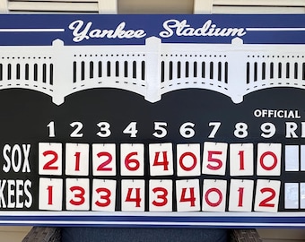 24”x45” | Real Wood Painted XL Yankee or Phillies Fans Sign with facade, free personalization and chalkboard paint