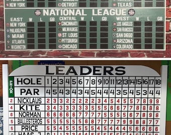 Largest size Custom Divisional Leader Board or Golf Leaderboard 47”x32”