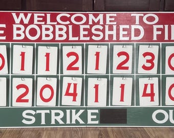 24” X 72” Real Wood Vintage Style Baseball Scoreboard With