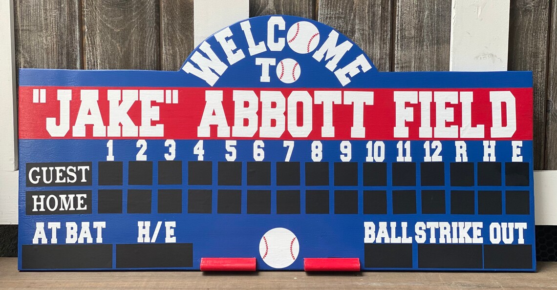 Large Chalkboard Baseball Scoreboard with chalk tray Etsy